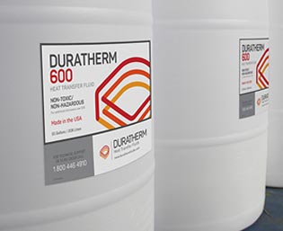 Tambores de fluido térmico no tóxico Duratherm 600.